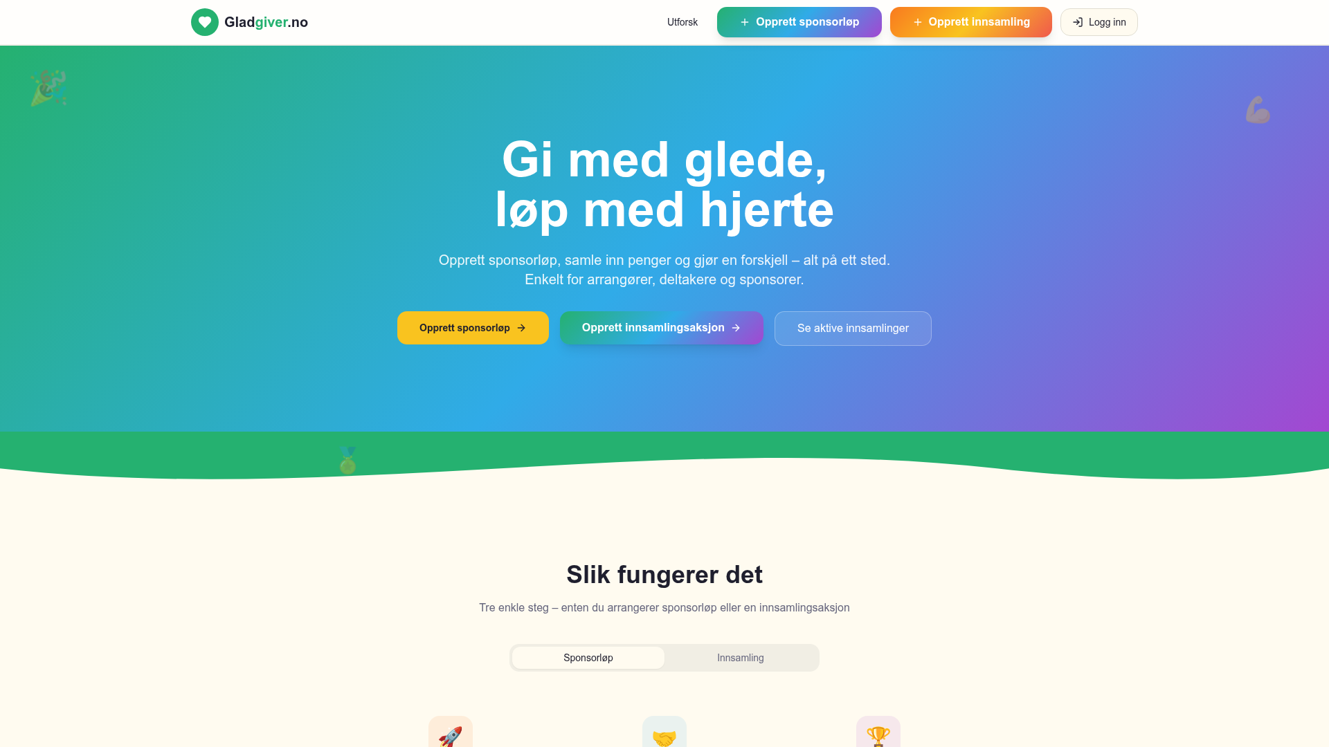 Gladgiver.no forhåndsvisning